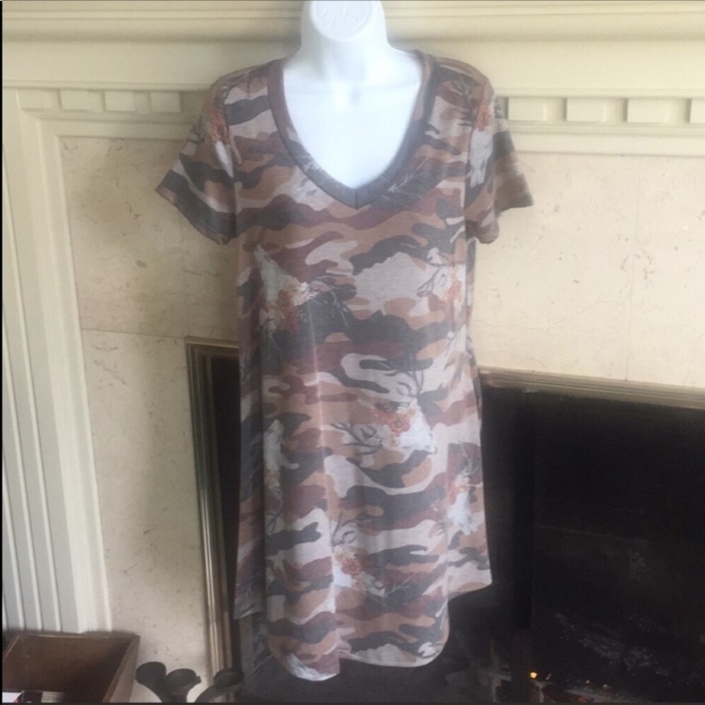 Last Two Small Camo Swing Dress with Pockets - Picture 4 of 6